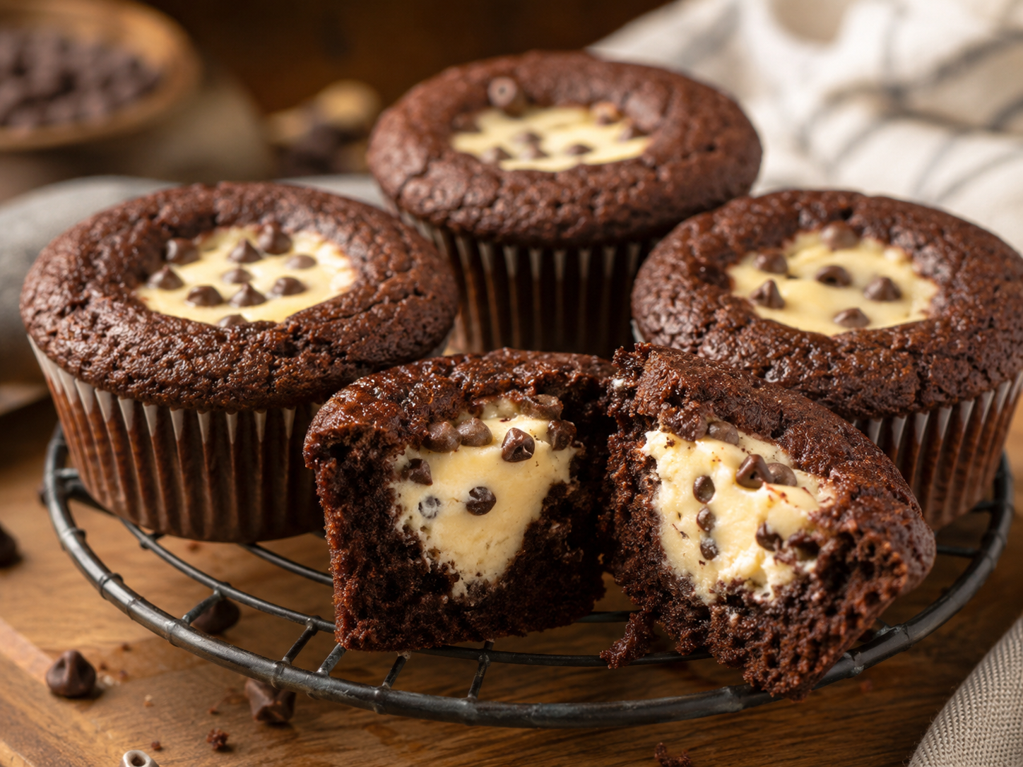 Chocolate Cheesecake-Stuffed Cupcakes