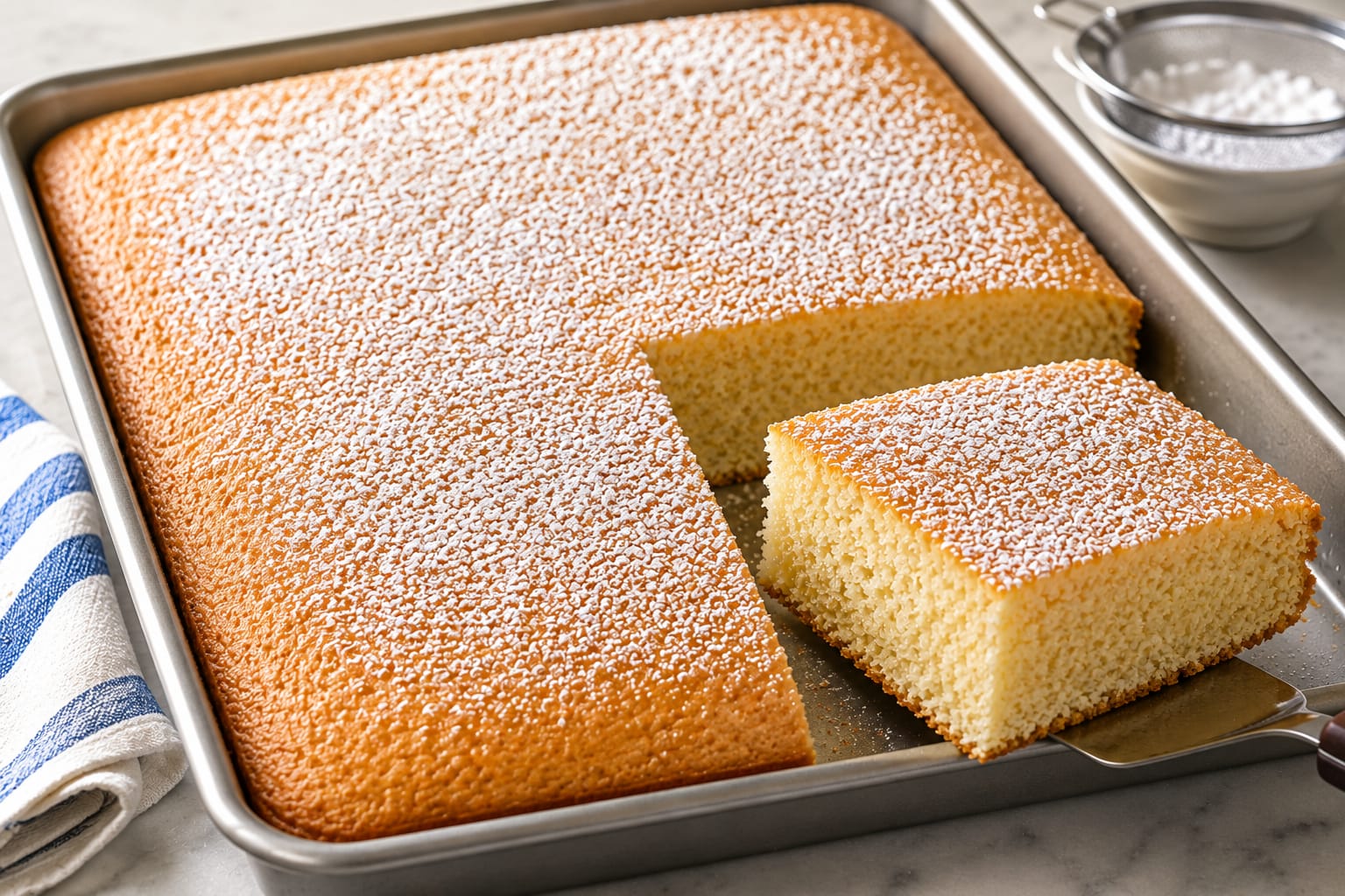 Soft & Fluffy Vanilla Sheet Cake