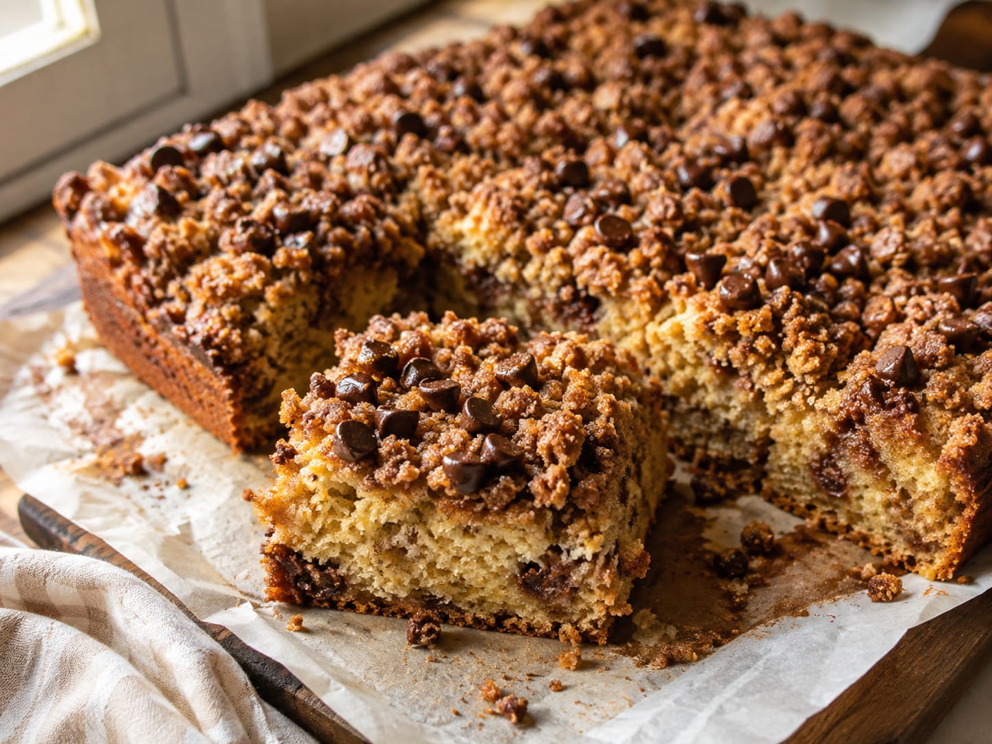 Chocolate Chip Banana Crumb Cake