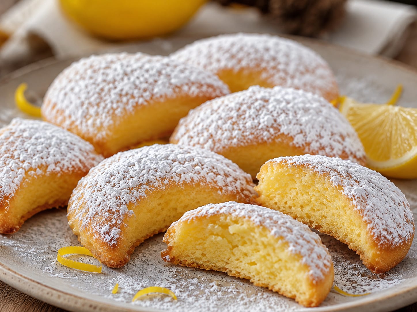 Lemon-Vanilla Half-Moon Cakes
