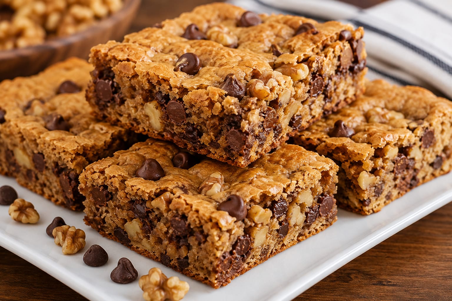 Walnut Chocolate Chip Blondies