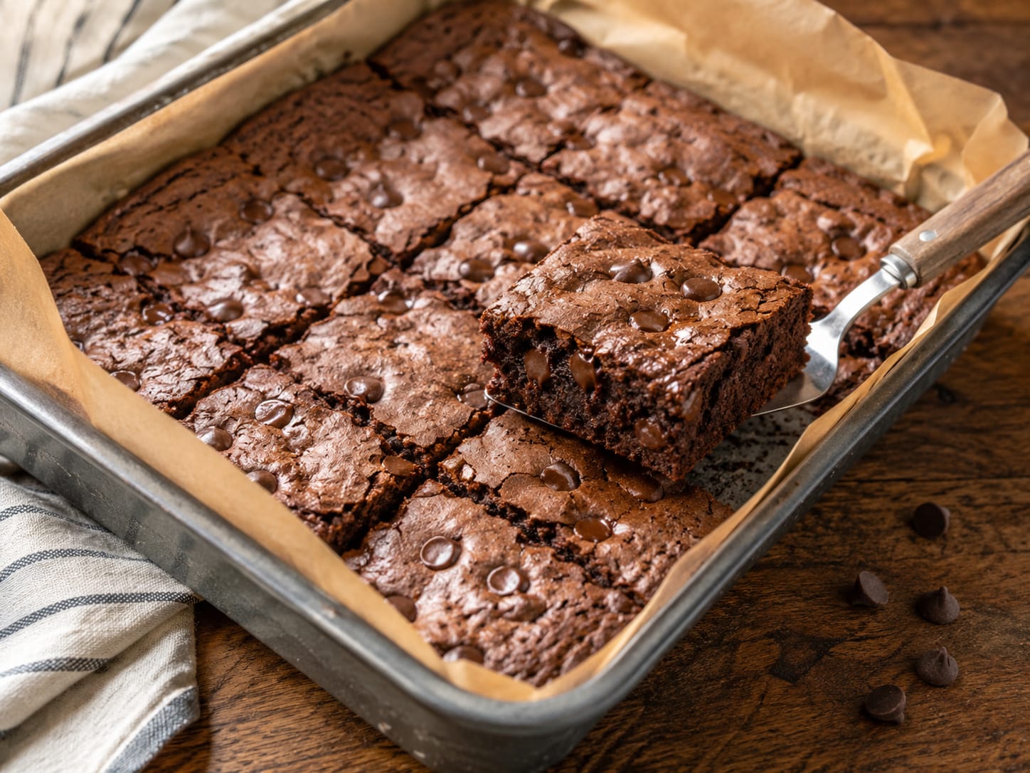 One-Pan Chocolate Chip Brownies