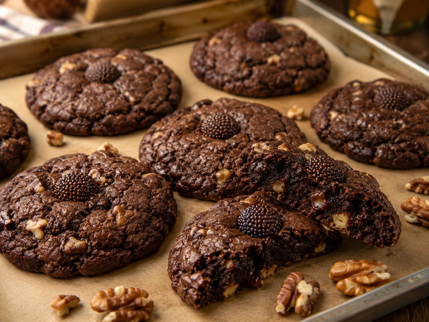 Chewy Chocolate Fudge Cookies
