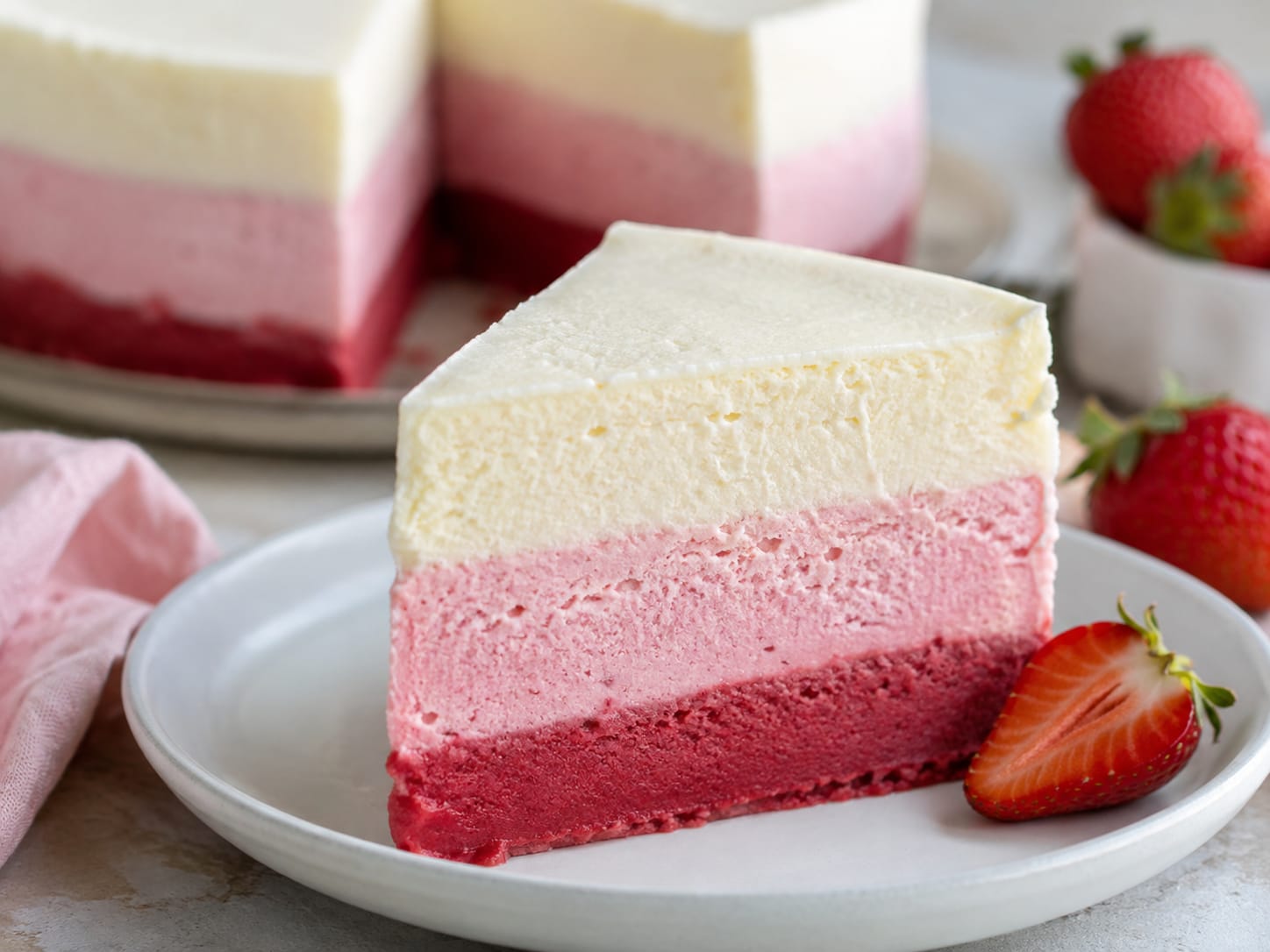 Three-Layer Strawberry Ice Cream