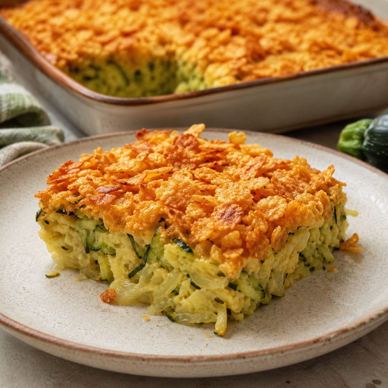 Crispy Cornflake Zucchini Kugel