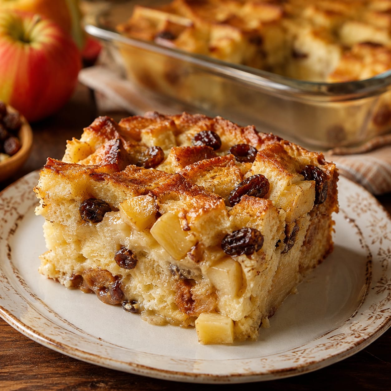 Apple-Raisin Challah Kugel