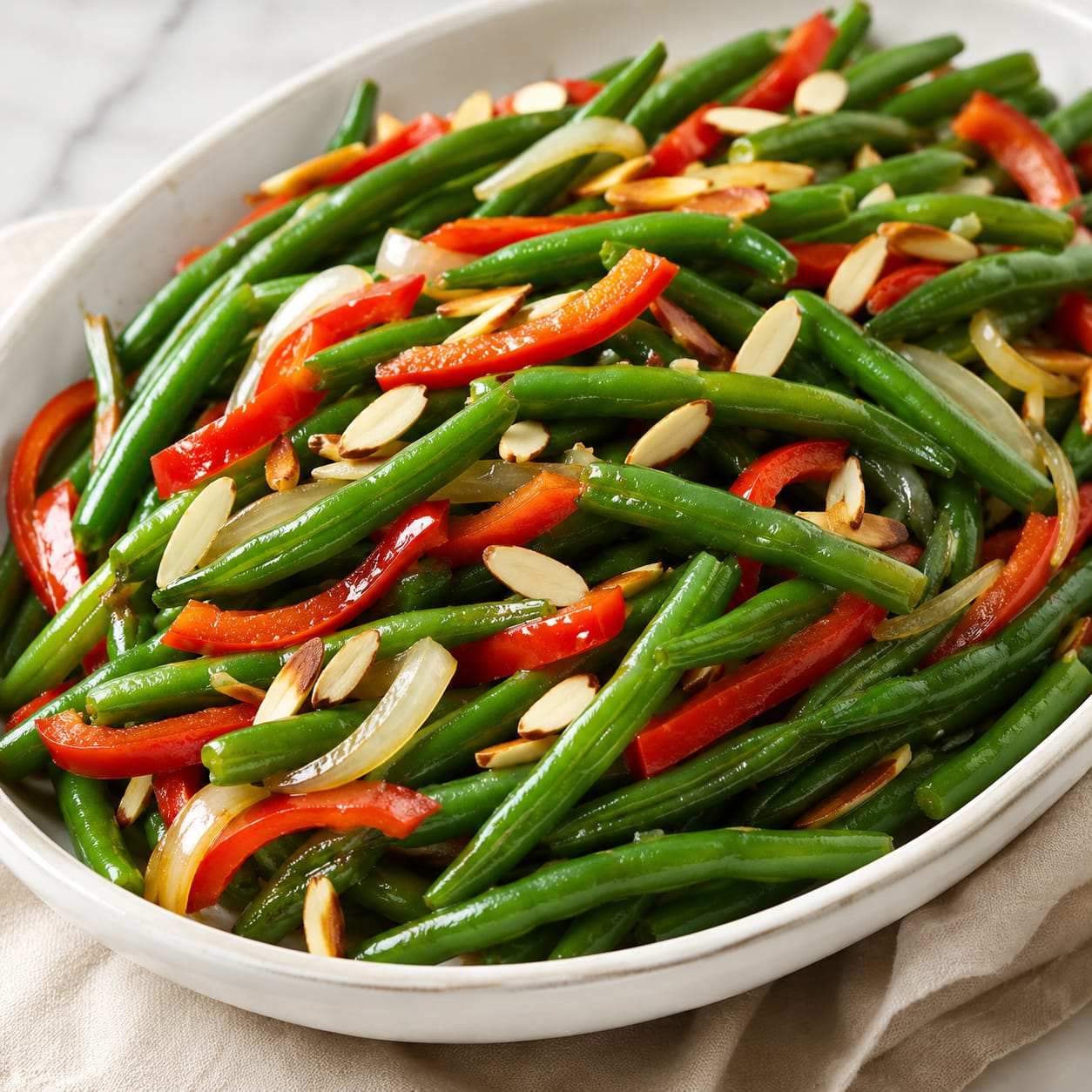 Green Beans with Peppers & Almonds