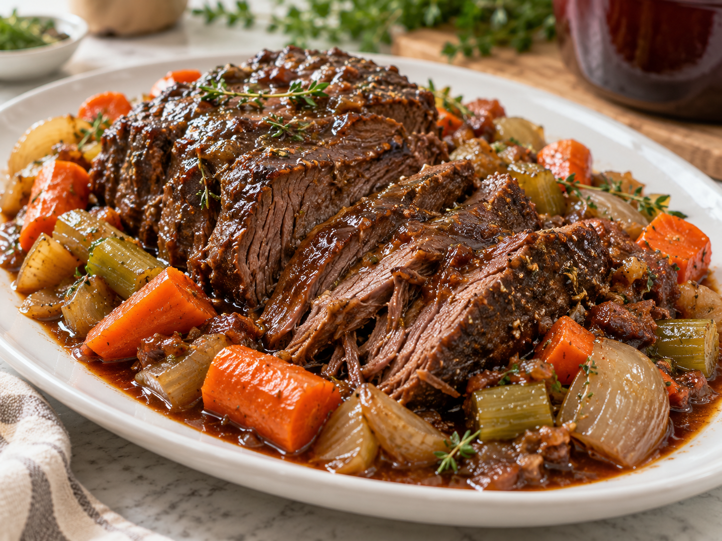 Savory Red Wine & Vegetable Chuck Roast